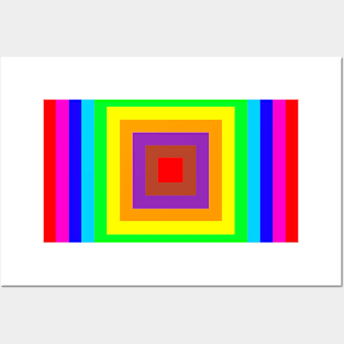 Multi coloured square background Posters and Art